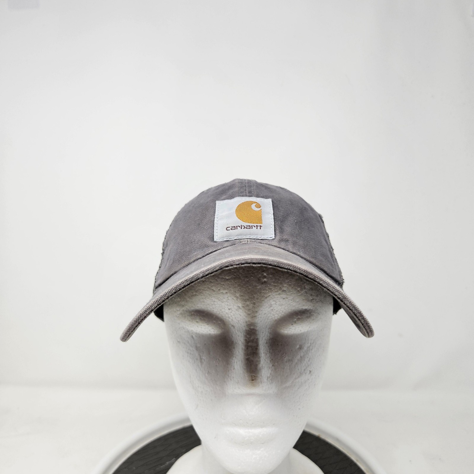 Carhartt Hat Cap Snap Back Gray Mesh Trucker Logo Patch Baseball Workwear Mens