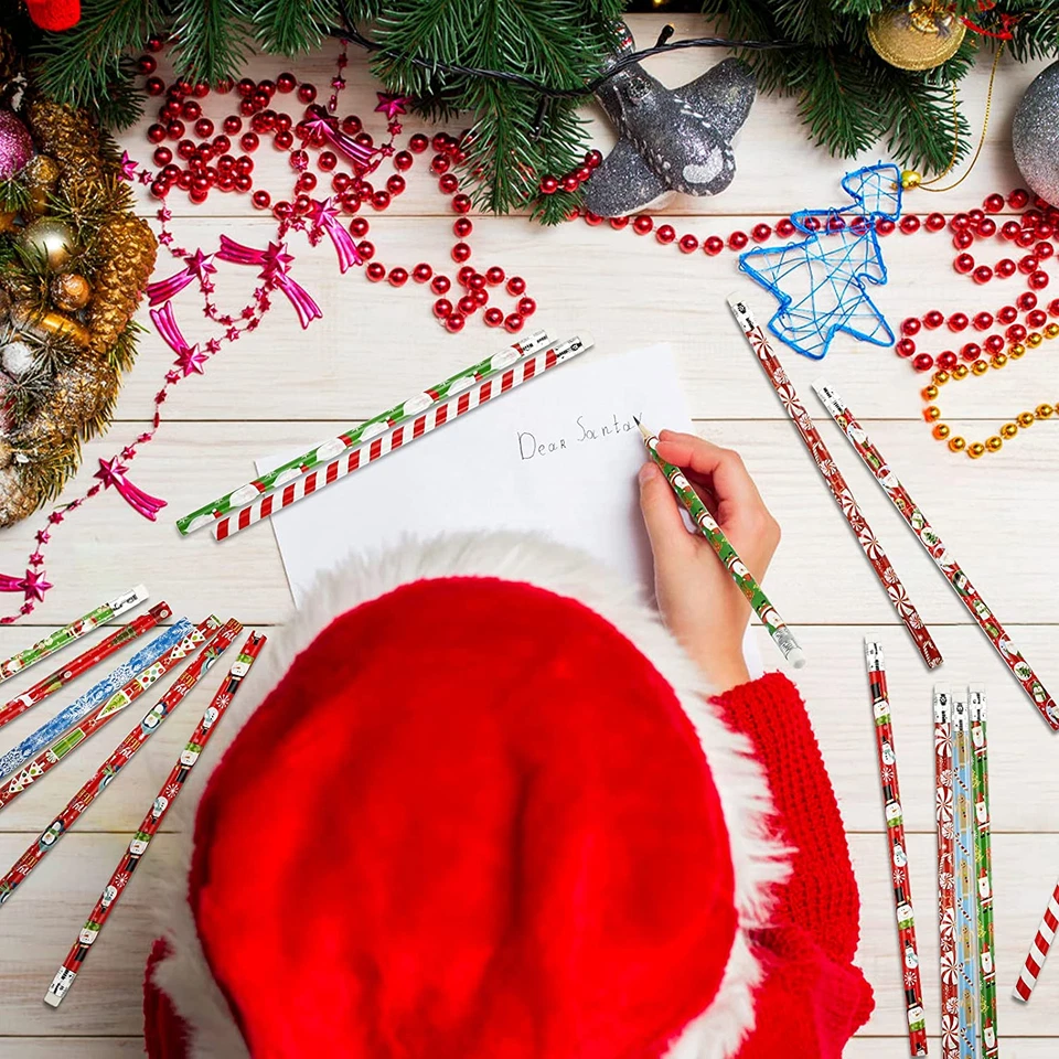 Christmas Pencils for Kids with Erasers for Christmas Party Favors Goodie Bags S - Image 3 of 4