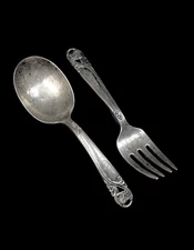 Vintage International Sterling Silver Spring Glory Baby Fork  & Knife 36 Grams 