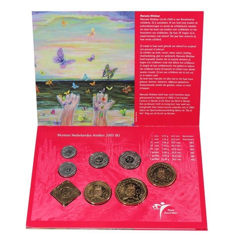 Niederländische Antillen 1 Cent - 5 Gulden 8 Stück kompletter Satz, 2005, KM #32-43, postfrisch - Bild 5 von 10
