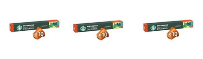 ( 3)STARBUCKS BY NESPRESSO COLOMBIA ESPRESSO GROUND COFFEE CAPSULES 10X57GR