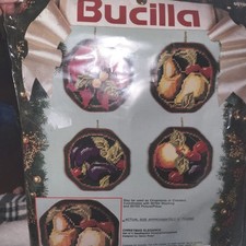Bucilla Christmas Elegance Needlepoint Ornaments Coasters Kit 4pc Nancy Rossi 91
