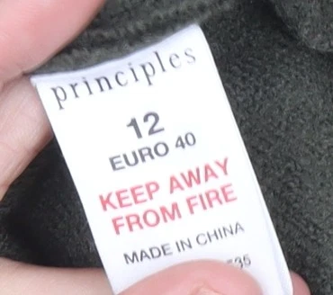 Principles Women Green Wool Cardigan Size 12 Collared Long Sleeve - Image 4 of 4