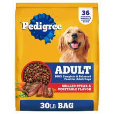 Pedigree Steak, Vegetable, Beef and Red Meat Flavor Adult Dry Dog Food - 30lbs
