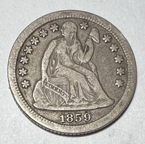 1859-O Seated Liberty Dime, in Sharp VF Very Fine+ Condition !