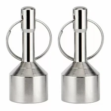 2 Pack Extra Large Keychain Metal Testing & Pickup Magnet Gold Silver Test 28mm