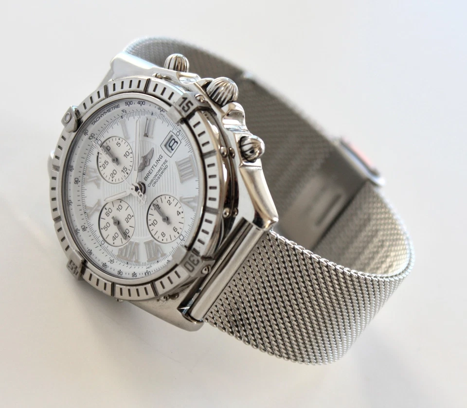 BREITLING Watch, A13355 CROSSWIND, 43mm automatic chronograph, WHITE dial, WOW! - Image 2 of 4