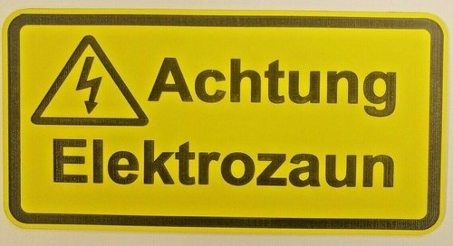 Warnschilder Für Elektrozaun – 8 Stück, Je 25,4 X 8,9 Cm, Aus Robustem Kunststoff (HDPE), Wasserdicht, Mit Befestigungslöchern | Sicherheitshinweis Für Weide & Grundstück