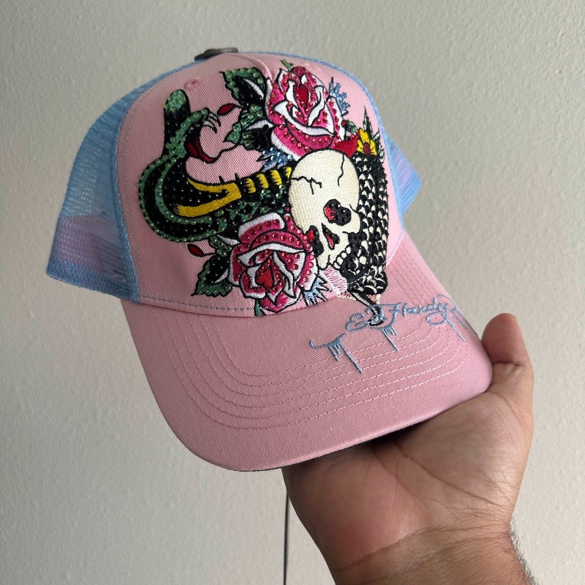 Y2K Ed Hardy Rhinestone Trucker Hat | eBay