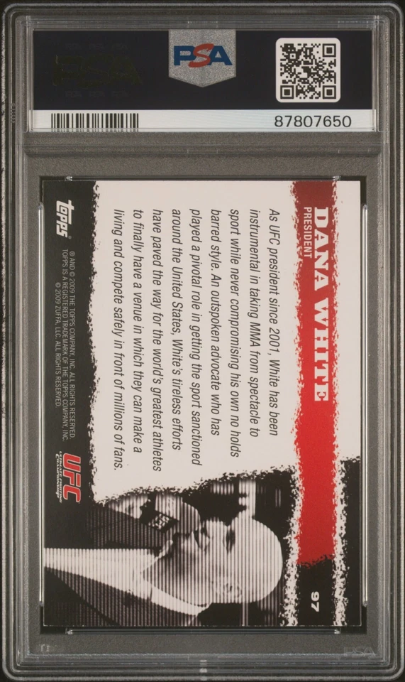 2009 Topps UFC Round 1 Dana White #97 Rookie card , PSA 7 - Image 2 of 2