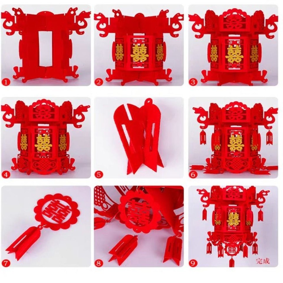 Red Red Lantern Lantern Festival DIY Hanging Ornaments eBay