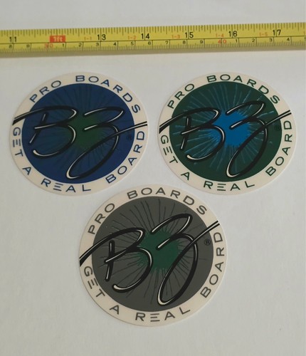 BZ BODYBOARD 3 STICKER LOT VINTAGE BOOGIEBOARD SURF 90s SURFING BODYBOARDING
