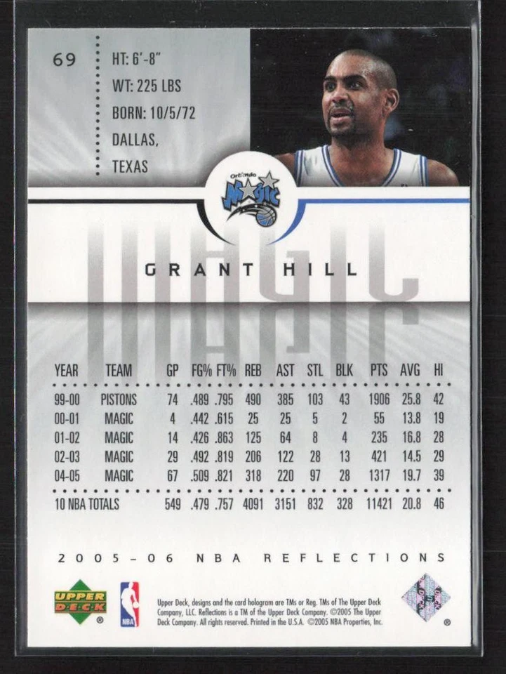 2005-06 Upper Deck Reflections #69 Grant Hill - Image 2 of 2