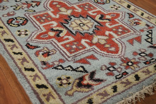 Timeless Charm Heriz Serapi Indian Hand-Knotted Hallway Runner Rug 3x8 ft - Picture 6 of 18