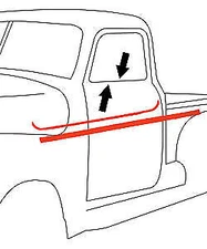 51-54 Chevy Door Beltline Molding Glass Run Channel Weatherstrip Window Seal Kit