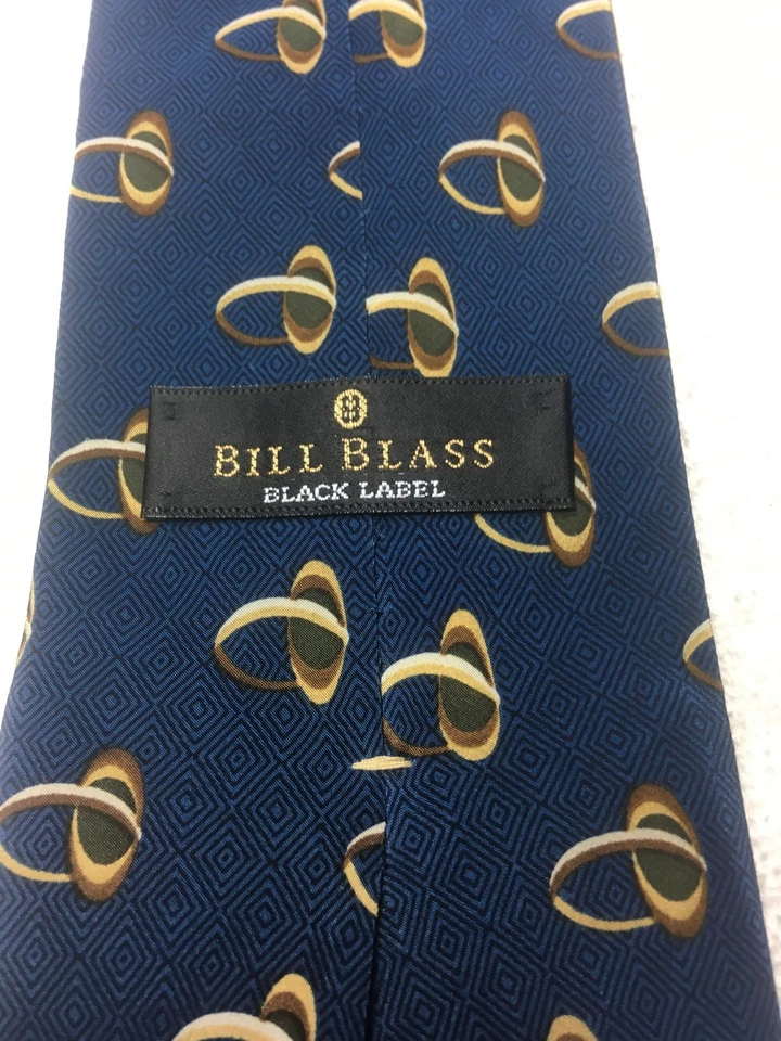 BILL BLASS CORBATA HOMBRE AZUL CON MARRÓN BEIGE 4 X 57 Foto 4 de 4