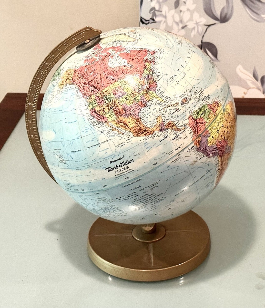 Vintage Replogle World Nation Series Globe 12” Metal Stand | eBay