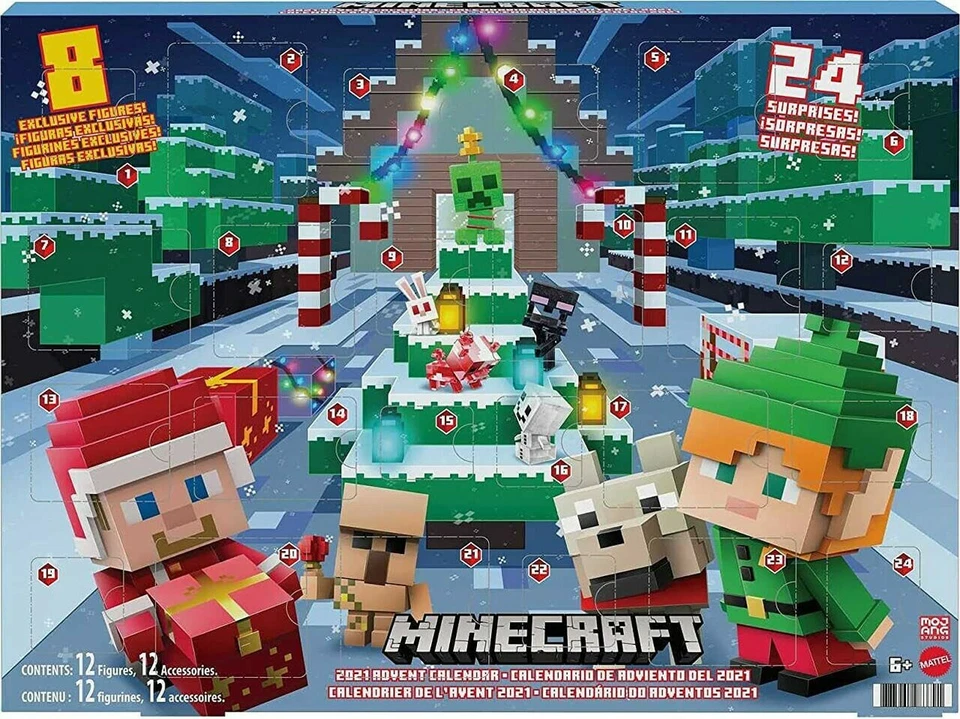Mattel 2021 Minecraft Christmas Holiday Advent Calendar 12 Figures IN HAND - Image 2 of 4