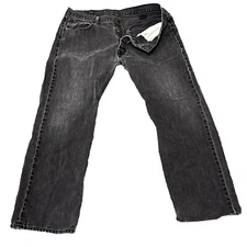 Levis 501 Jeans Mens Sz 40x32 Black Straight Leg Button Fly Classic Grunge FLAWS