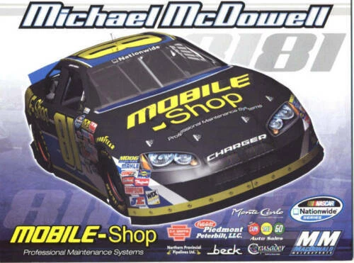 Michael McDowell NASCAR Postcards