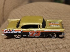 HOT WHEELS 1957 CHEVY " EDELBROCK " GOLD/BLK k EUC C129A