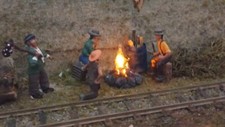 O Scale  Campfire w/ Red /Amber Flickering LED Light 12vDC KIT * Watch video