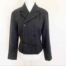 J. Crew 100 Wool Double Breasted Charcoal Grey Blazer Size 8P