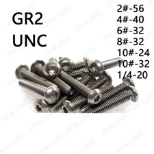 Titanium GR2 Torx Button Head Torx Screws Bolts 2# 4# 6# 8# 10# 1/4