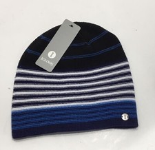Igloos Hat Stocking Beanie Hat Blue, Black  White Striped NWT