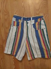 VINTAGE UNIONBAY MOM SHORTS STRIPED DENIM HIGH WAIST WOMEN'S SIZE 2 Read