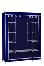 Canvas Wardrobe Organizers Clothes Rail Shelves Storage Closet Triple