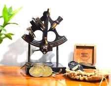 Authentic Maritime Brass Sextant: A Classic Navigational Instrument for Decor