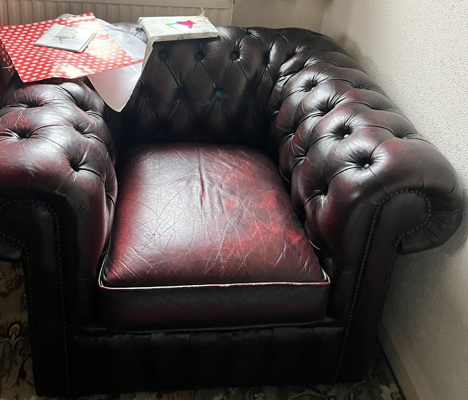 leather chesterfield sofa And Chairs used pre owned eBay