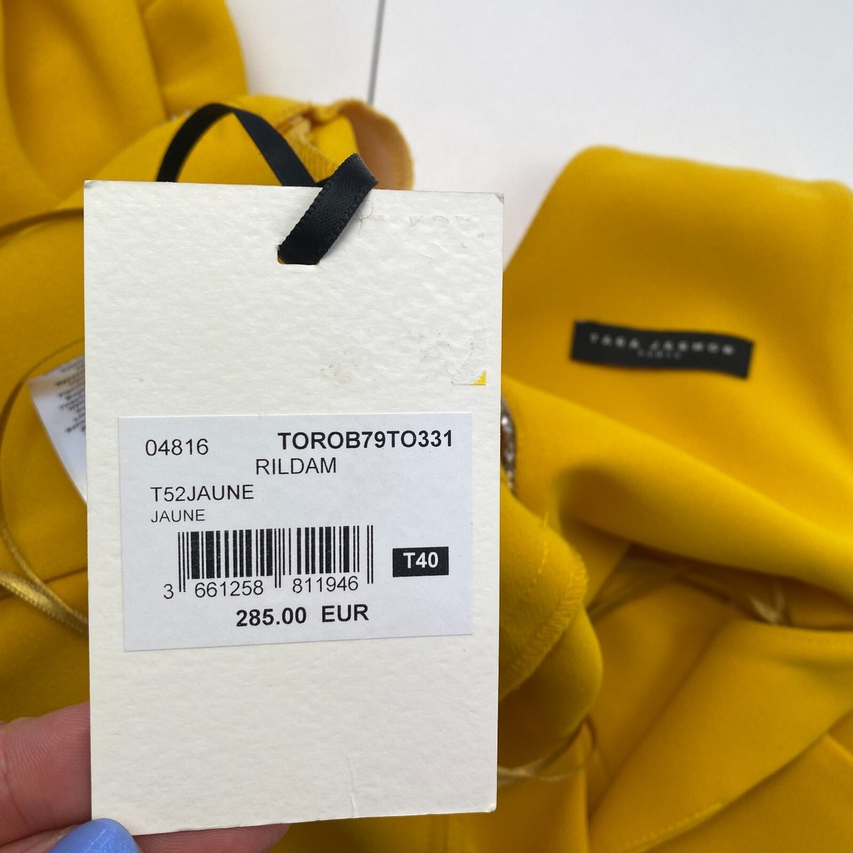 Robe Maxi Tara Jarmon Jaune Vif Sans Manches - Taille 40 (EU) / 12 (UK), Neuve Avec Léger Défaut