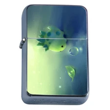 Dinosaur Leaf Water Drop Em1 Flip Top Oil Lighter Wind Resistant 