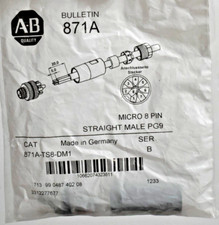 Allen Bradley 871A-TS8-DM1 Ser B Micro 8 Pin Straight Male PG9 Connector New