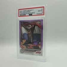 PSA 8 -/10 Max Verstappen #2 - Sapphire - SSP - Purple - 2022 Topps Chrome F1