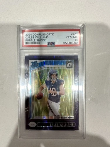 2024 Donruss Optic Caleb Williams Purple Shock #201 PSA 10 GEM MINT RC ROOKIE