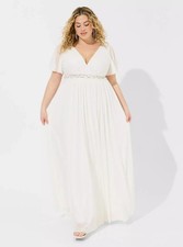 Maxi Mesh Empire Waist Wedding Gown Plus Size 16