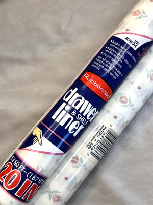 NOS 1989 Rubbermaid Adhesive Drawer Liner Shelf Paper Floral Rose Lot of 3