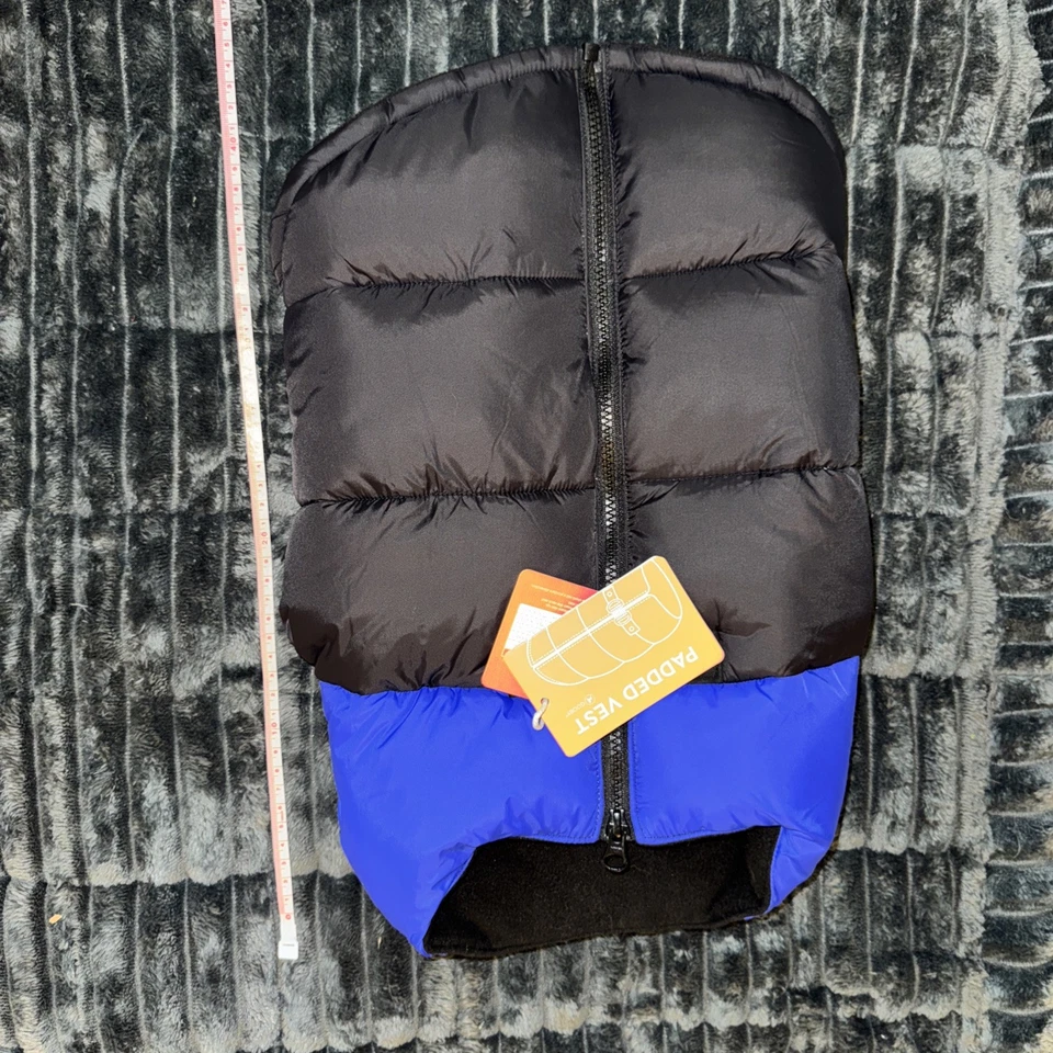 XLarge XL Gooby Puffer Vest Dog Jacket Warm Zip Up Vest Fleece D Ring Leash - Image 2 of 4