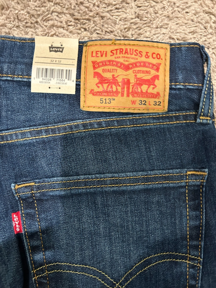 Levi's 513 Slim Straight Blue Jeans W/ Stretch Men's Sizes RT$59.5 NWT ...
