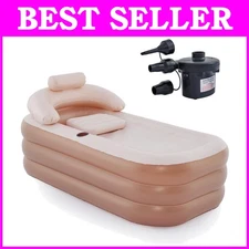 Portable Inflatable Bathtub with Electric Air Pump & Pillow