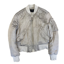 AllSaints bree laced insulated nylon bomber jacket olive green Medium - WORN