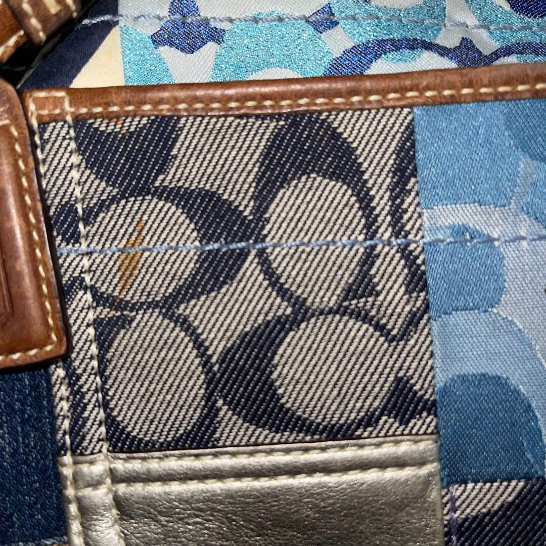 Coach Patchwork Denim Shoulder Bag Multicolor Y2K… - image 11