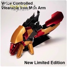 Marvel Iron Man MK42 1:1 Glow Voice Control Gauntlet Arm Glove JARVIS Cosplay
