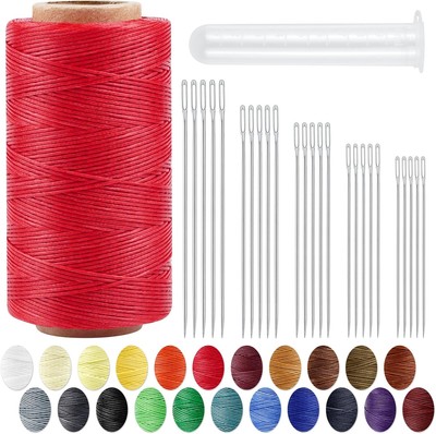 ''Leather Upholstery Sewing Waxed Thread PLANTIONAL 218 Yards 210D Wax String S..