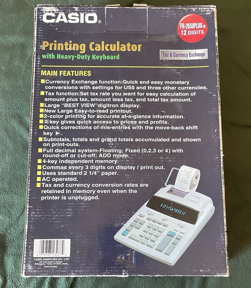 Casio FR-2650 Plus Tax & Exchange Desktop Printing Calculator New - Image 2 of 4