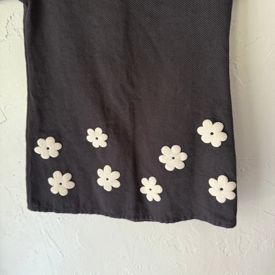 Vestido Mod Negro Vintage Niñas On The Go Talla 7 Apliques Margarita Estilo Años 60 Foto 3 de 4