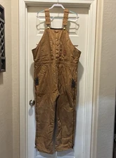 Dickies Men's Insulated Bib Overall, Brown Duck, 38x40 Regular, EXC CONDITION!